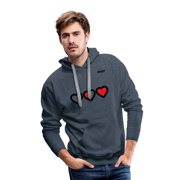 More Love More Life Hoodie | Men's Premium Hoodie - heather denim