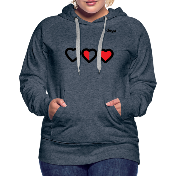 More Love More Life Hoodie | Women's Premium Hoodie - heather denim