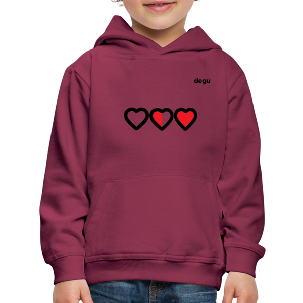 More Love More Life Hoodie | Kids‘ Premium Hoodie - burgundy