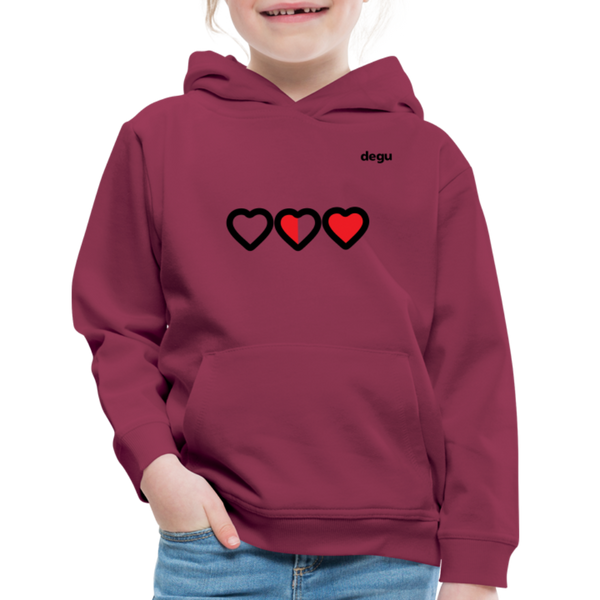 More Love More Life Hoodie | Kids‘ Premium Hoodie - burgundy