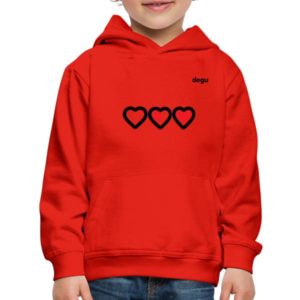 More Love More Life Hoodie | Kids‘ Premium Hoodie - red