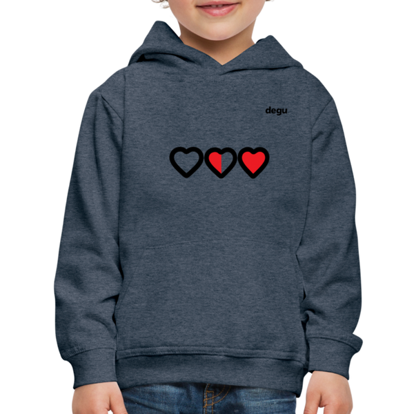 More Love More Life Hoodie | Kids‘ Premium Hoodie - heather denim