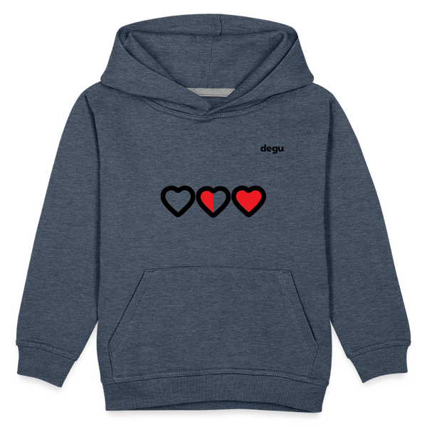 More Love More Life Hoodie | Kids‘ Premium Hoodie - heather denim