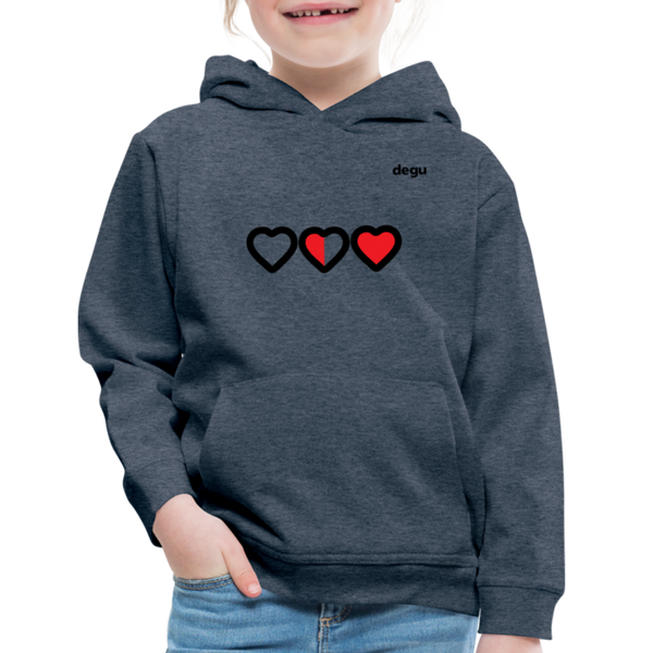 More Love More Life Hoodie | Kids‘ Premium Hoodie - heather denim