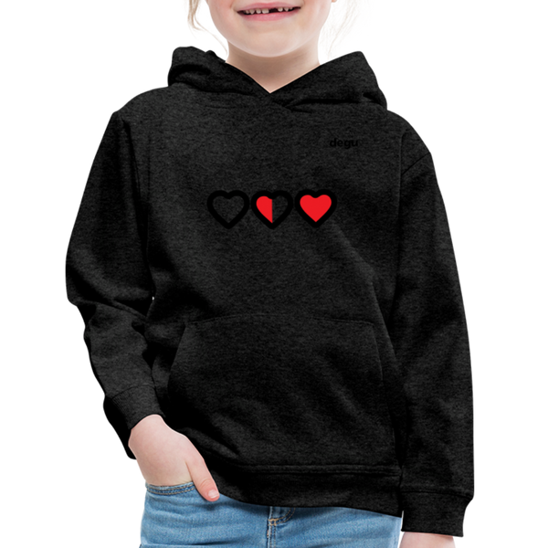 More Love More Life Hoodie | Kids‘ Premium Hoodie - charcoal grey