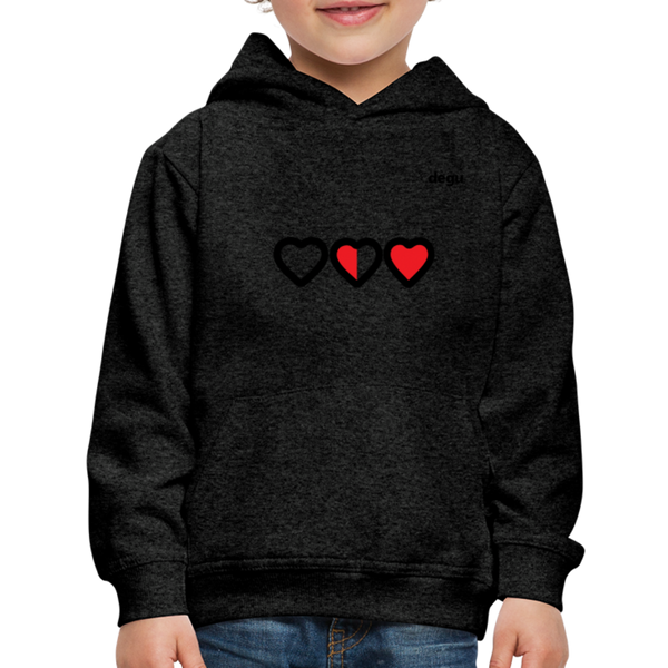 More Love More Life Hoodie | Kids‘ Premium Hoodie - charcoal grey