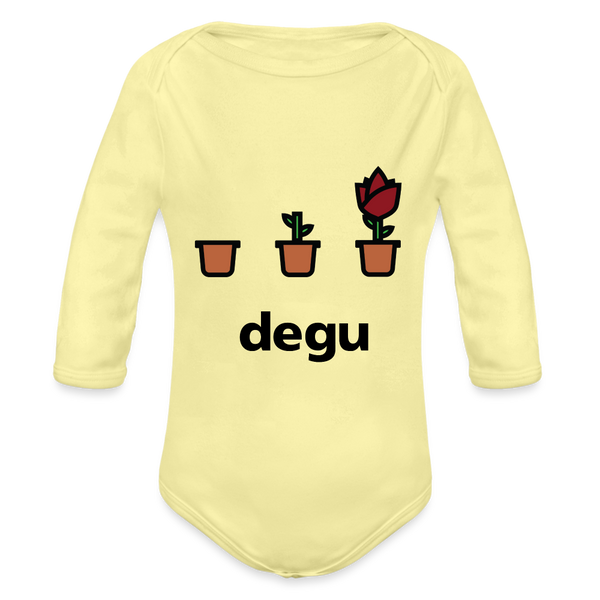 Degu Long Sleeve Baby Bodysuit - washed yellow