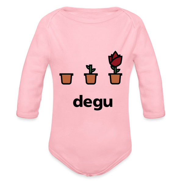 Degu Long Sleeve Baby Bodysuit - light pink