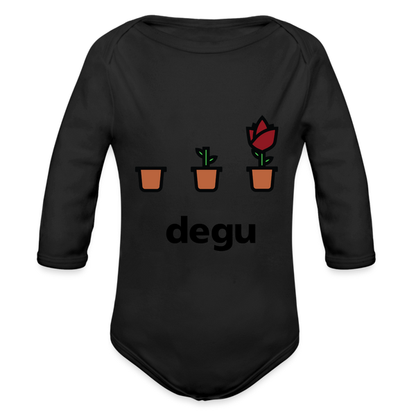 Degu Long Sleeve Baby Bodysuit - black