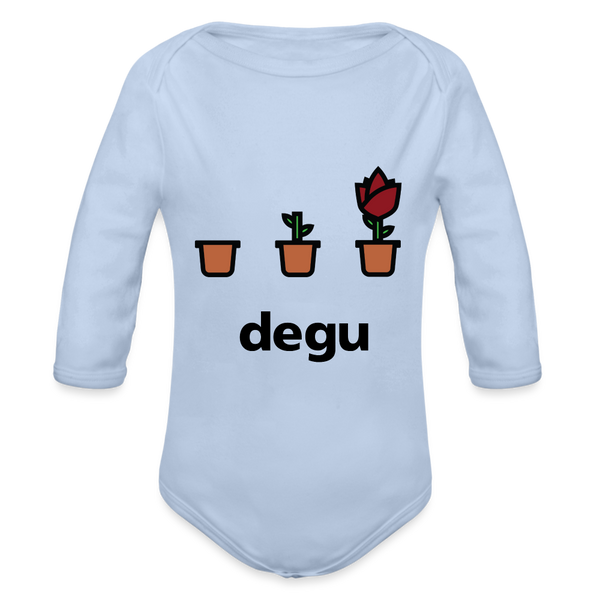 Degu Long Sleeve Baby Bodysuit - sky