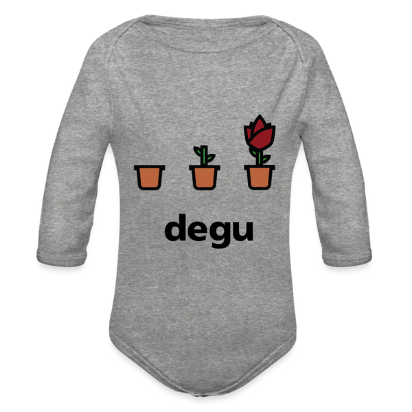 Degu Long Sleeve Baby Bodysuit - heather grey