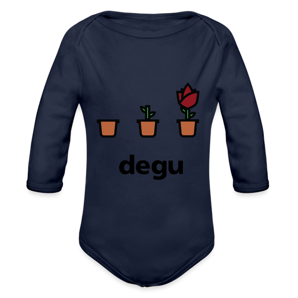 Degu Long Sleeve Baby Bodysuit - dark navy