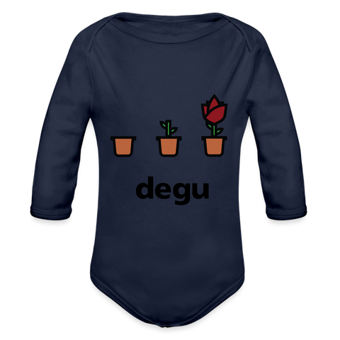 Degu Long Sleeve Baby Bodysuit - dark navy