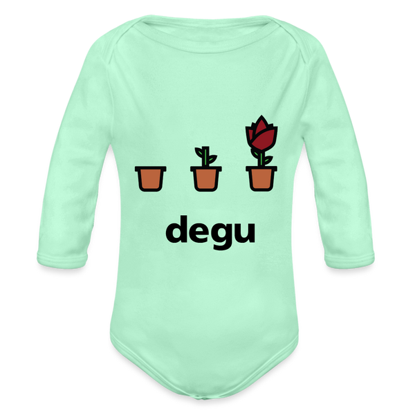 Degu Long Sleeve Baby Bodysuit - light mint