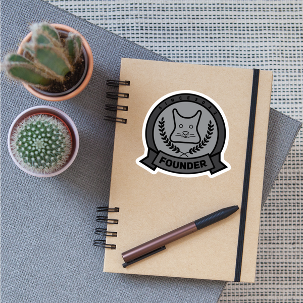 Degu Founder Sticker - white matte