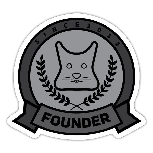 Degu Founder Sticker - white matte